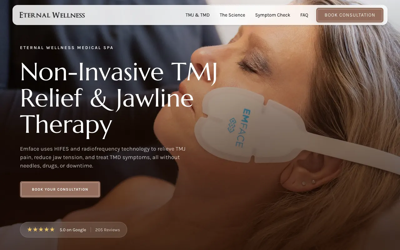 The live Emface for TMJ for Eternal Wellness Medical Spa